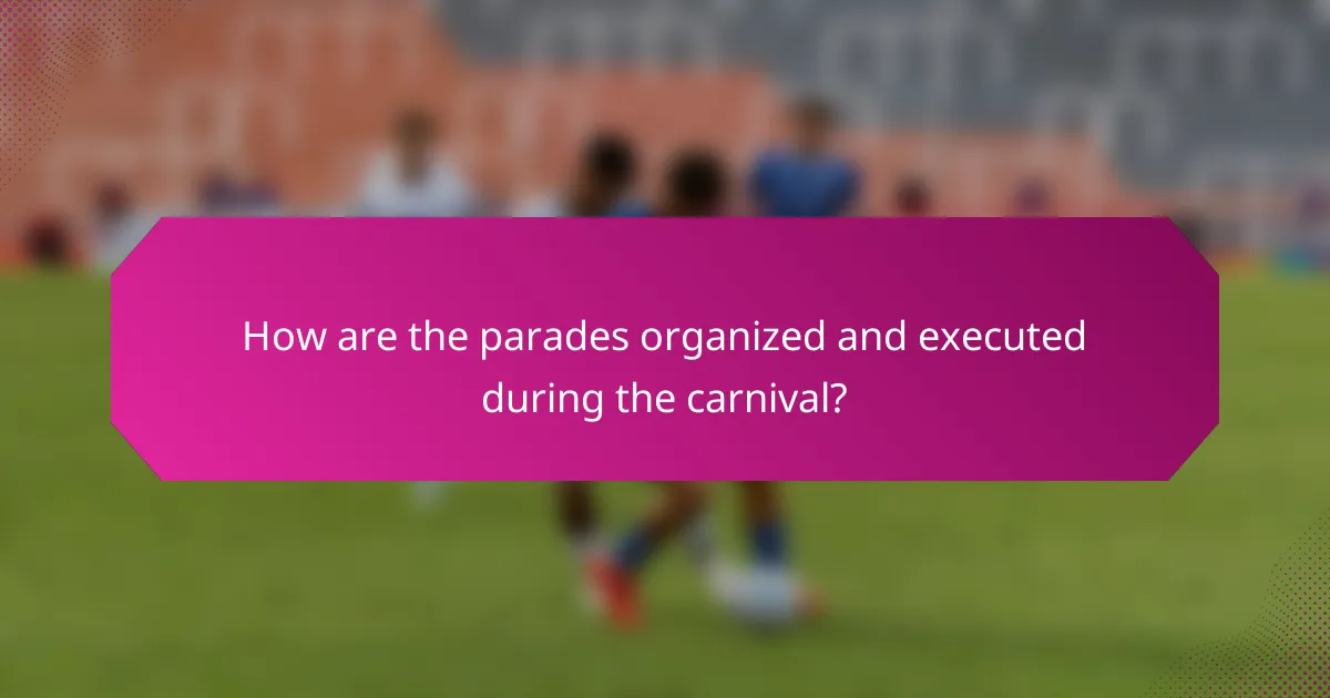How are the parades organized and executed during the carnival?