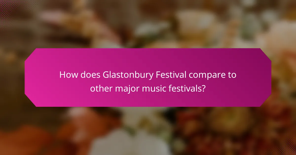 How does Glastonbury Festival compare to other major music festivals?