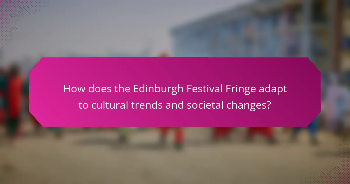 How does the Edinburgh Festival Fringe adapt to cultural trends and societal changes?