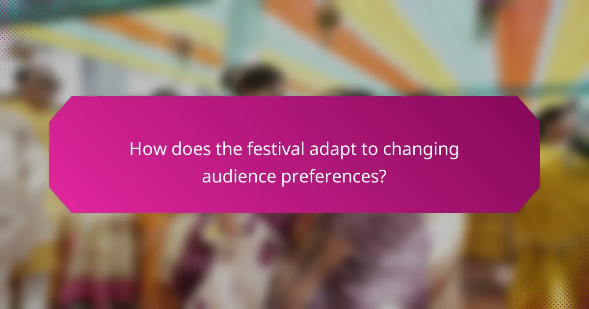 How does the festival adapt to changing audience preferences?