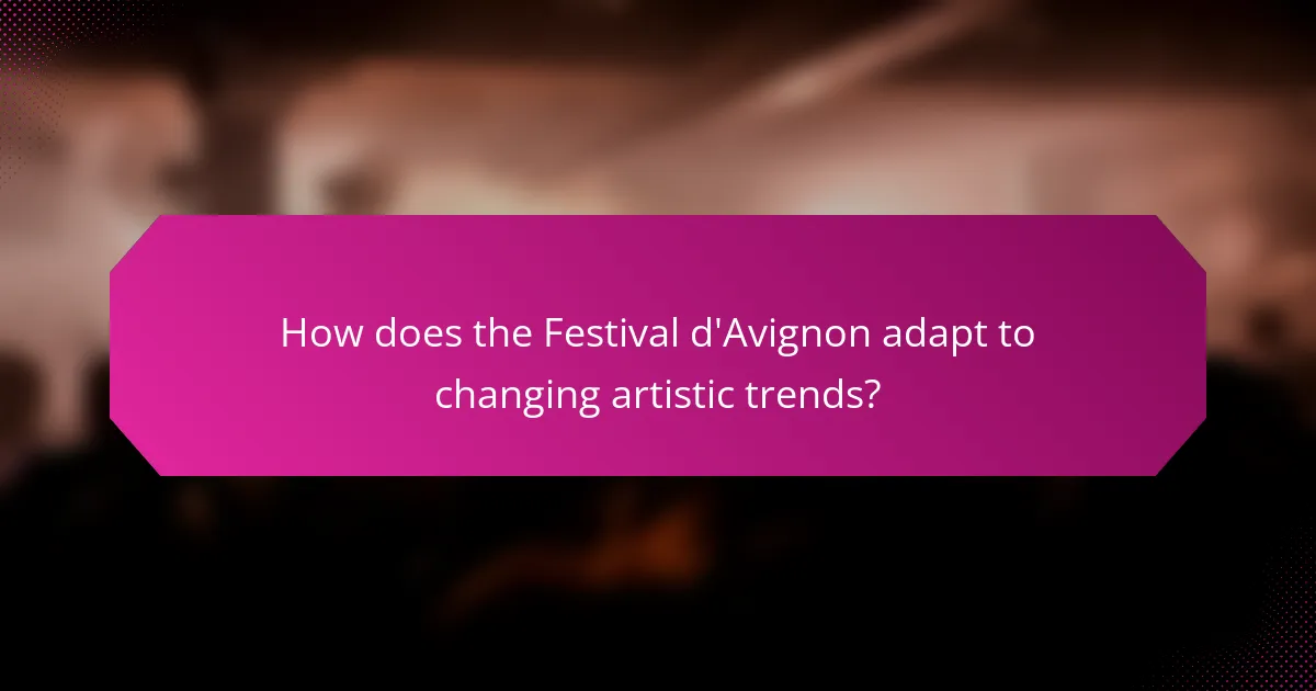 How does the Festival d'Avignon adapt to changing artistic trends?
