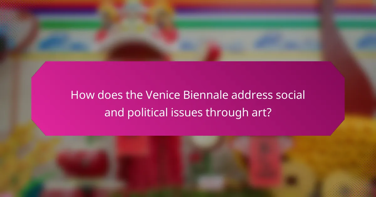 How does the Venice Biennale address social and political issues through art?