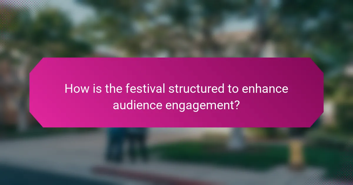 How is the festival structured to enhance audience engagement?