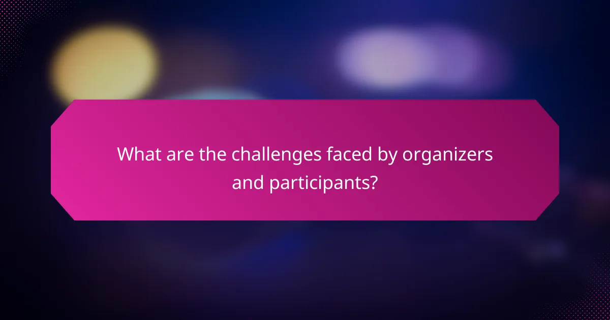 What are the challenges faced by organizers and participants?