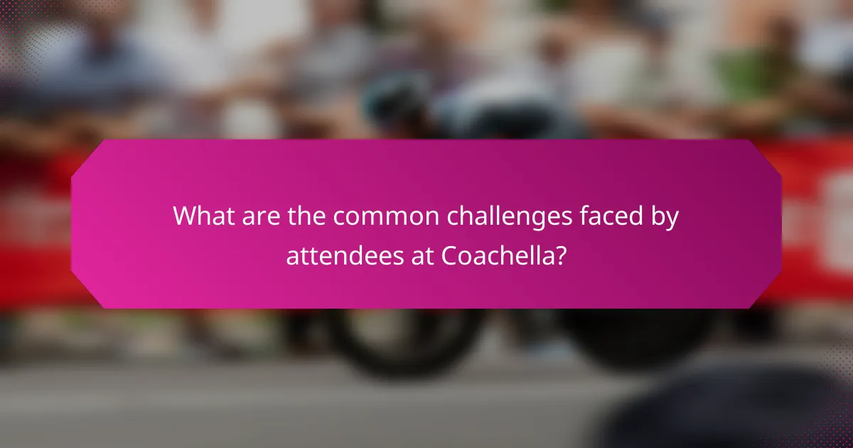 What are the common challenges faced by attendees at Coachella?