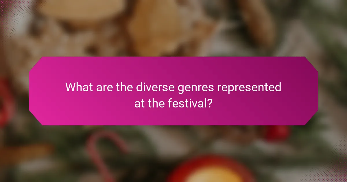 What are the diverse genres represented at the festival?