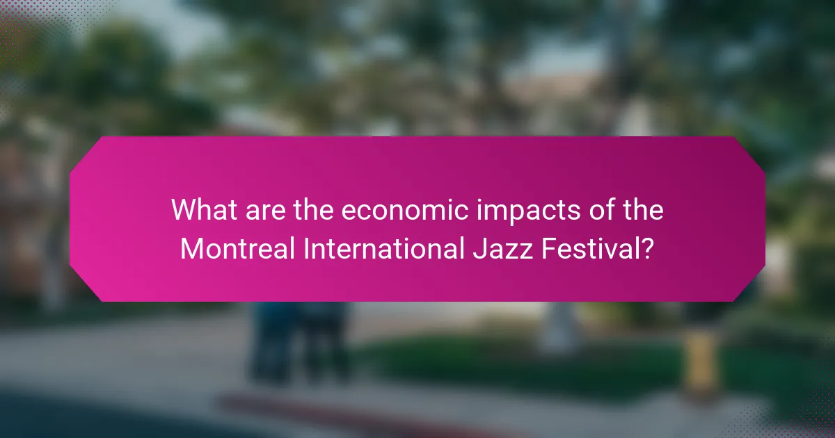What are the economic impacts of the Montreal International Jazz Festival?