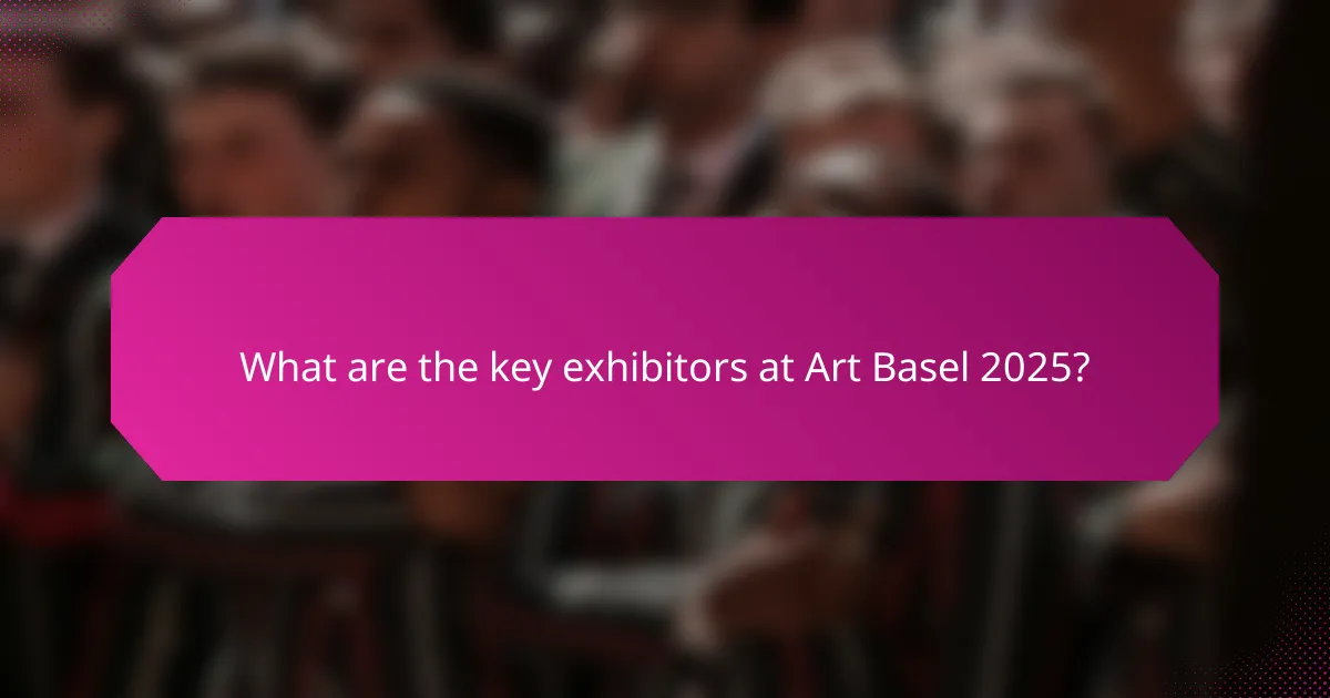 What are the key exhibitors at Art Basel 2025?