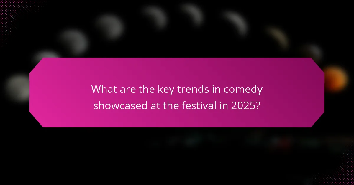 What are the key trends in comedy showcased at the festival in 2025?