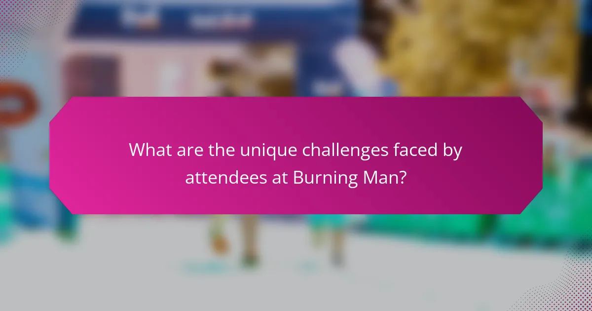 What are the unique challenges faced by attendees at Burning Man?