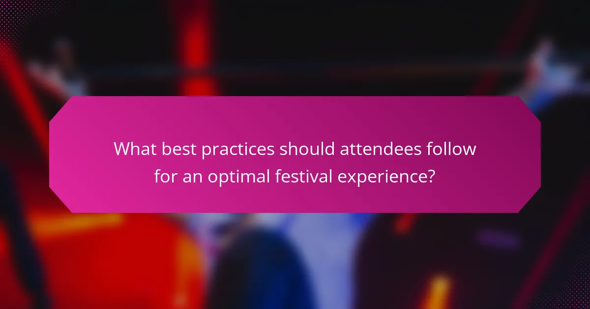 What best practices should attendees follow for an optimal festival experience?