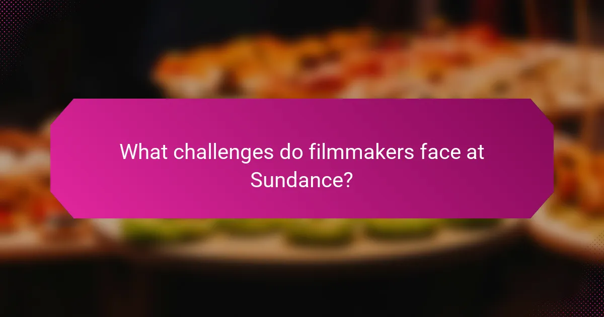 What challenges do filmmakers face at Sundance?