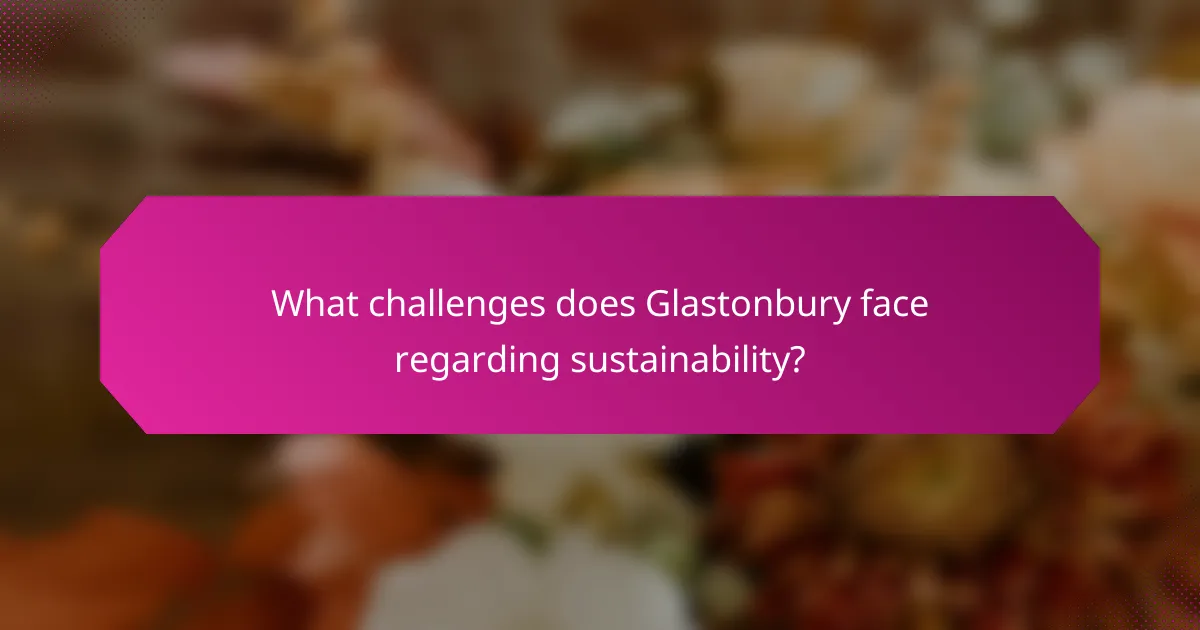 What challenges does Glastonbury face regarding sustainability?