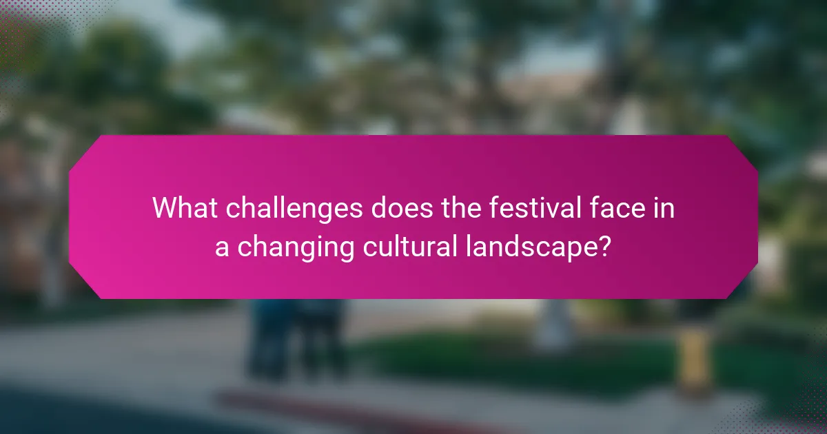 What challenges does the festival face in a changing cultural landscape?