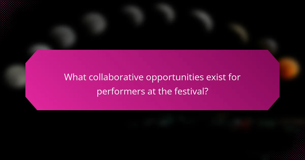 What collaborative opportunities exist for performers at the festival?