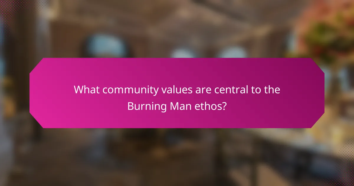 What community values are central to the Burning Man ethos?