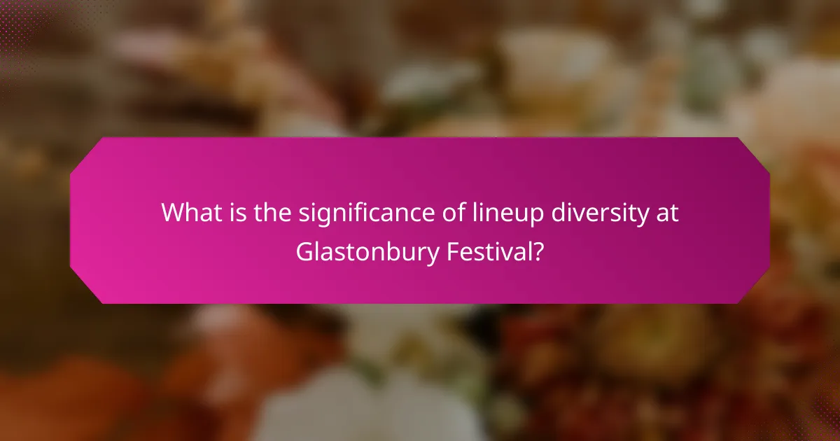 What is the significance of lineup diversity at Glastonbury Festival?
