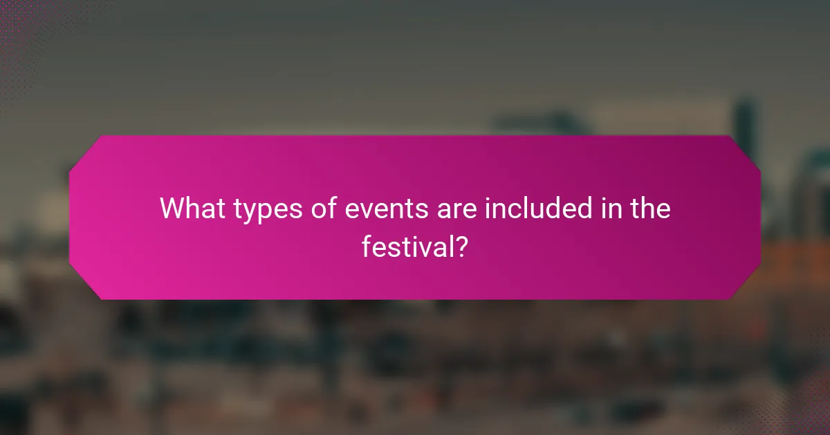 What types of events are included in the festival?